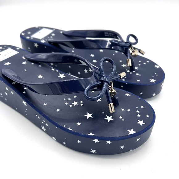 NEW Kate Spade New York Stars Navy LK210 Platform Wedge Sandals Size 8 - Picture 3 of 12